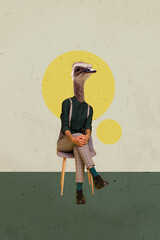 3D photo collage composite sketch image of headless masquerade person wear mask incognito wild...