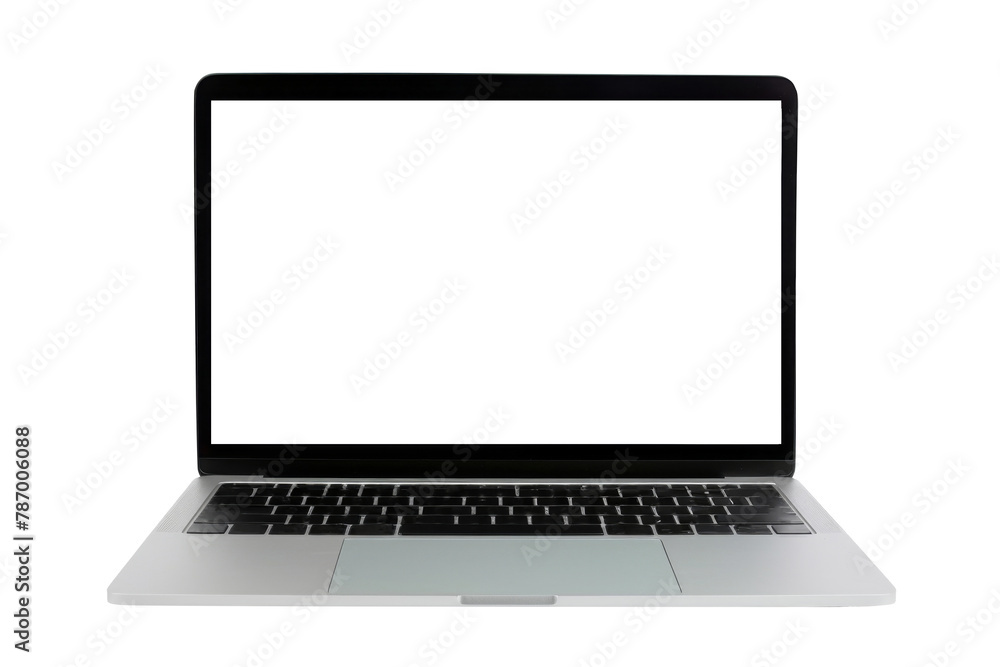 Wall mural monitor laptop screen with empty displays isolated background, flat view of computer screen, electro
