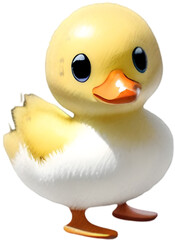 Cute watercolor cartoon duckling. Duckling clipart.