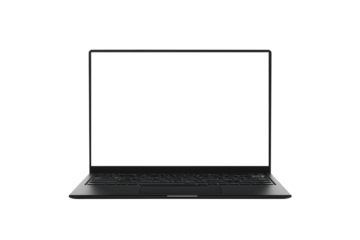 Monitor Laptop screen with empty displays isolated background, flat view of computer screen, electronic device for showing detail.