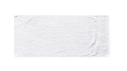 A white towel placed on a white background.