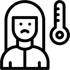 Infection, fever, thermometer, illness, sick Icon