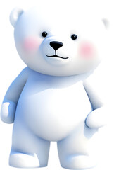 cute watercolor cartoon Polar Bear. Polar bear clipart.