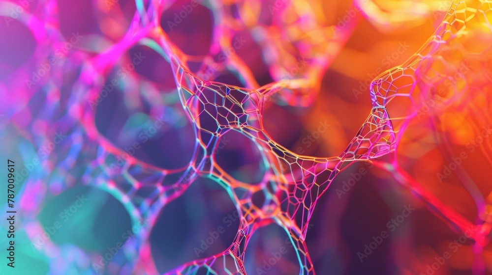 Poster a background composed of interconnected lines and curves resembling plant growth or cellular structu