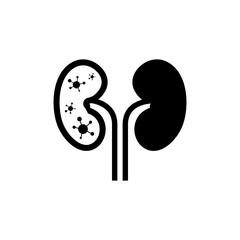 Kidney infection unhealthy condition black icon sign symbol design vector