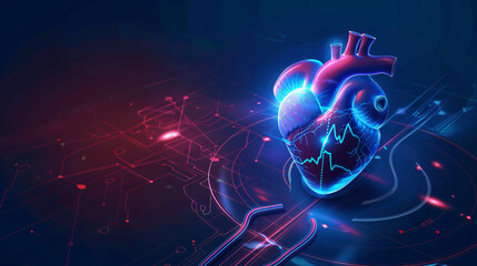 Futuristic medical research or heart cardiology health