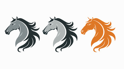 Galloping Horse Wind Mane Vector Logo collection  - obrazy, fototapety, plakaty