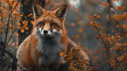 Obraz premium Fox in natural habitat