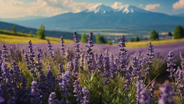 Beautiful lavender flowers in Japan summer

