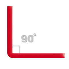 90 degrees 3D icon