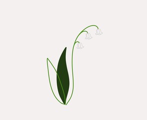 Lily of the valley flower illustration on colorful background 