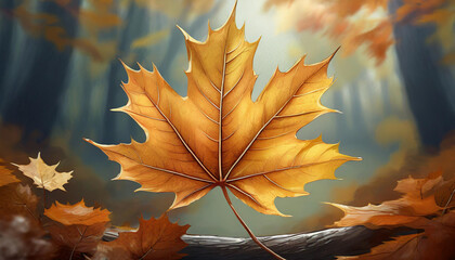 maple leaf isolated on autumn background, cutout  - 787014667