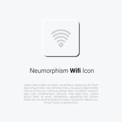 Neumorphism wifi icon design illustration