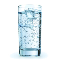Pure Mineral water in glass isolated on white background 