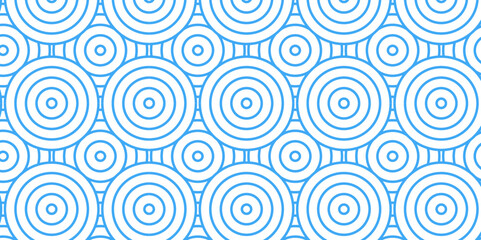Fototapeta premium Overlapping Pattern Minimal diamond geometric waves spiral and abstract circle wave line. blue seamless tile stripe geometric create retro square line backdrop pattern background.