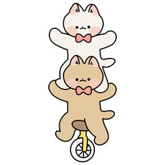 Cat shows off a bicycle