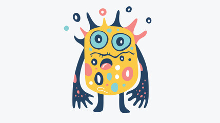 Quirky abstract Creature. Cute funny character with ey