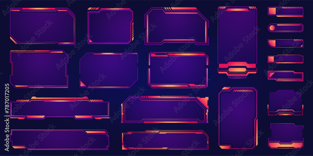 Poster game streaming interface. overlay for live streamer broadcast, cyber gaming panel with lower third, 