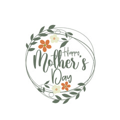 Happy Mother's Day Calligraphy with flower and gift boxon white Background