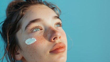 Youthful beauty with skincare cream