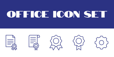 Line Office Icons Set Vector Office Business Illustration Icons set