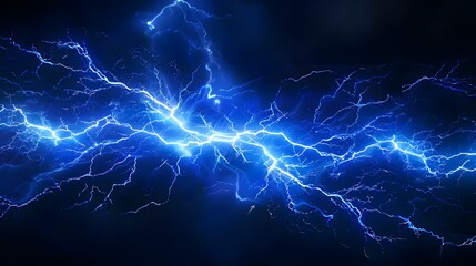 Blue lightning plasma and electrical background enhanced - obrazy, fototapety, plakaty