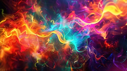 Vibrant colors and dynamic shapes representing the complexity of neural networks - Powered by Adobe