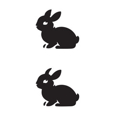 rabbit line color vector design illustration