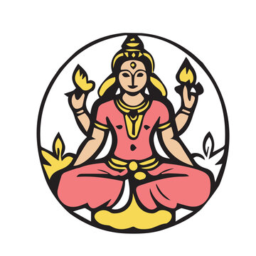 hindu line color vector design illustration
