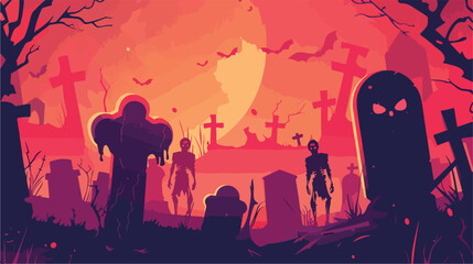 Halloween background with zombie and walking dead cem
