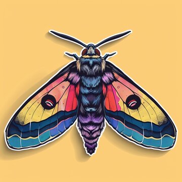 A psychedelic moth with rainbow wings