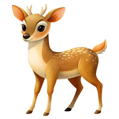 cute deer isolated on transparent background