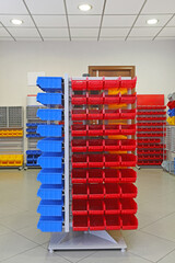 Storage Organizer Cart With Plastic Sorting Bins Workshop