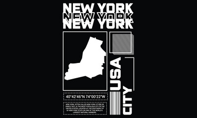 New York City abstract geometric t-shirt vector designs, graphic prints NYC Com-1