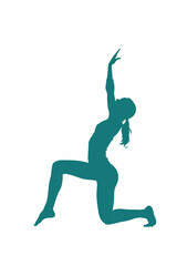 Vector silhouette of woman doing exercises.