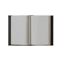 Open empty book mockup isolated transparent, Generative AI