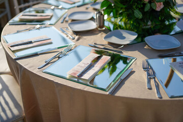Outdoor Wedding Reception Tables with Pink Floral Decor