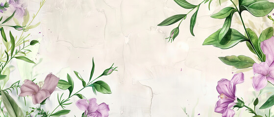 a painting of flowers on a wall with a white background