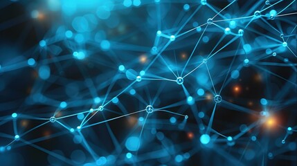 Global network connections. Abstract neural networks cyberspace. Futuristic grid. top view. Generative AI.