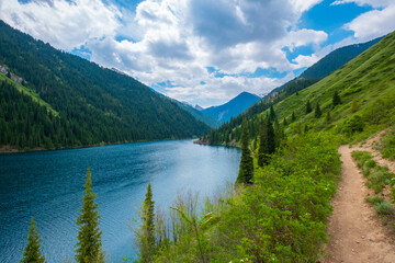 Mountain Lake Kolsai in Kazakhstan, Central Asia Travel Destination.