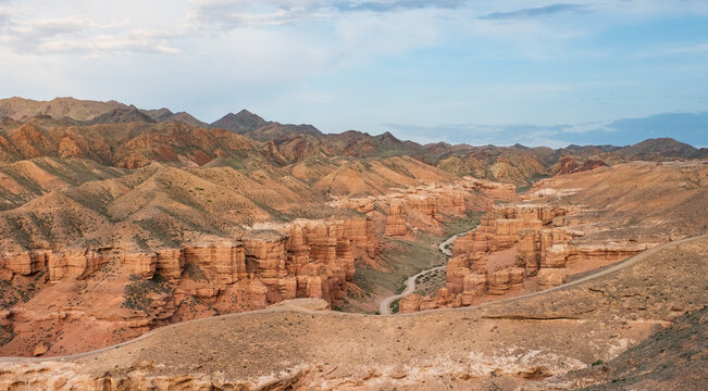 Charyn Canyon National Park South East Kazakhstan, Central Asia Travel Mountain Landscape.