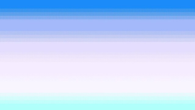 Animated seamless background in pixel art. Animation light blue halftone dithering backdrop in 8 bit style.