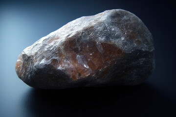 Langbeinite is a rare precious natural stone on a black background. AI generated. Header banner mockup with space.
