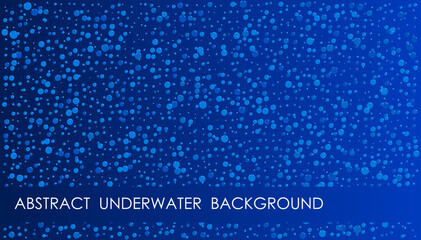 Horizontal fizzy water abstract background with blue bubbles, cover, site presentation in HD format. UI template layout for web design of internet products. Vector banner