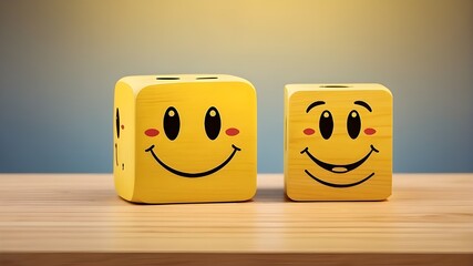 two dice with a smile