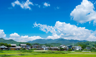Japan's quiet rural village scenery, Generative AI