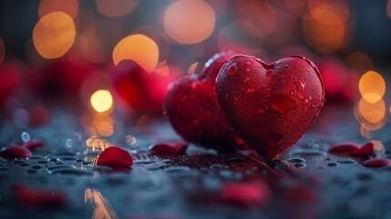 Feliz Dia Dos Namorados - Happy Valentine's Day in Brazilian Portuguese. Red loving hearts dedicated to the holiday in Brazil on June 12th