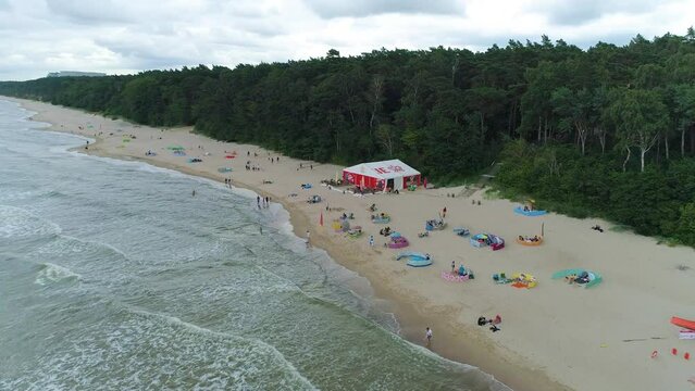 Beach Baltic Sea Lukecin Plaza Morze Baltyckiea Aerial View Poland