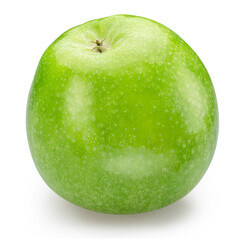 Ripe perfect green apple on white background. File contains cllipping path.