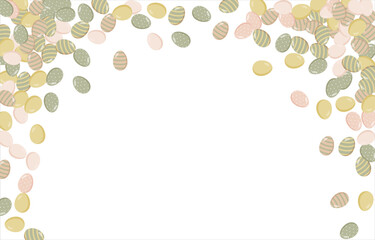 Happy Easter Banner. Pattern of eggs, flowers and twigs. For card, banner, poster, flyer, and web. Spring Festival. Vector illustration